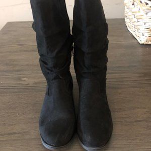 Girl's Childrens's Place slouch mid calf black boots Size 6
